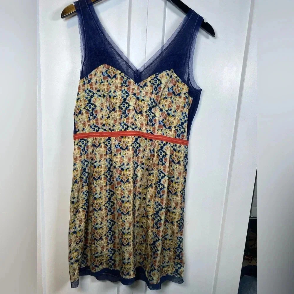 Anthropologie Brand Staring at Stars Abstract Floral Dress SunDress - Size 10